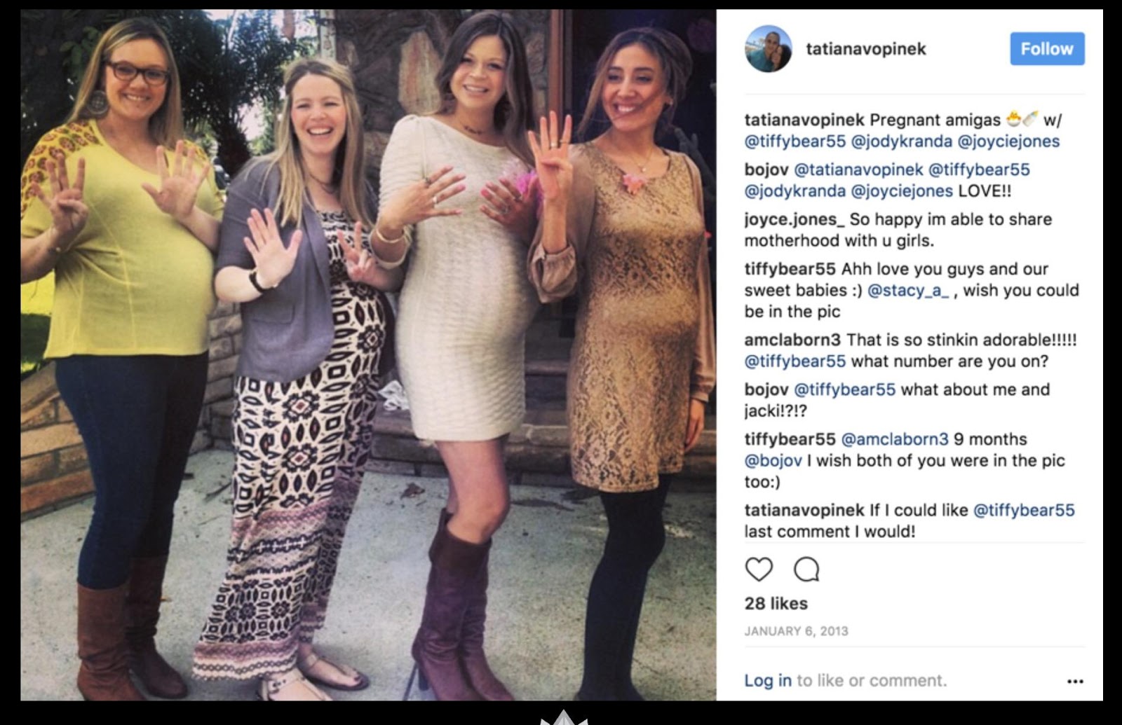 Tatiana with her pregnant friends, January 2013