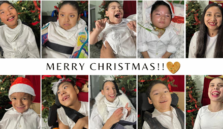 Children cared for at Puerta Hermosa celebrating Christmas