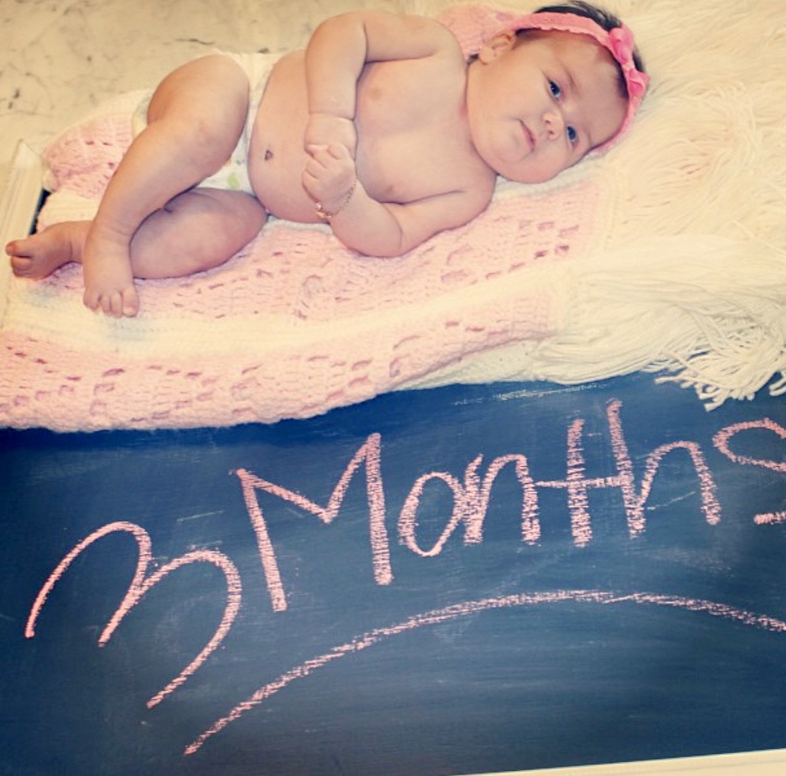 Savannah at three months old, her last milestone